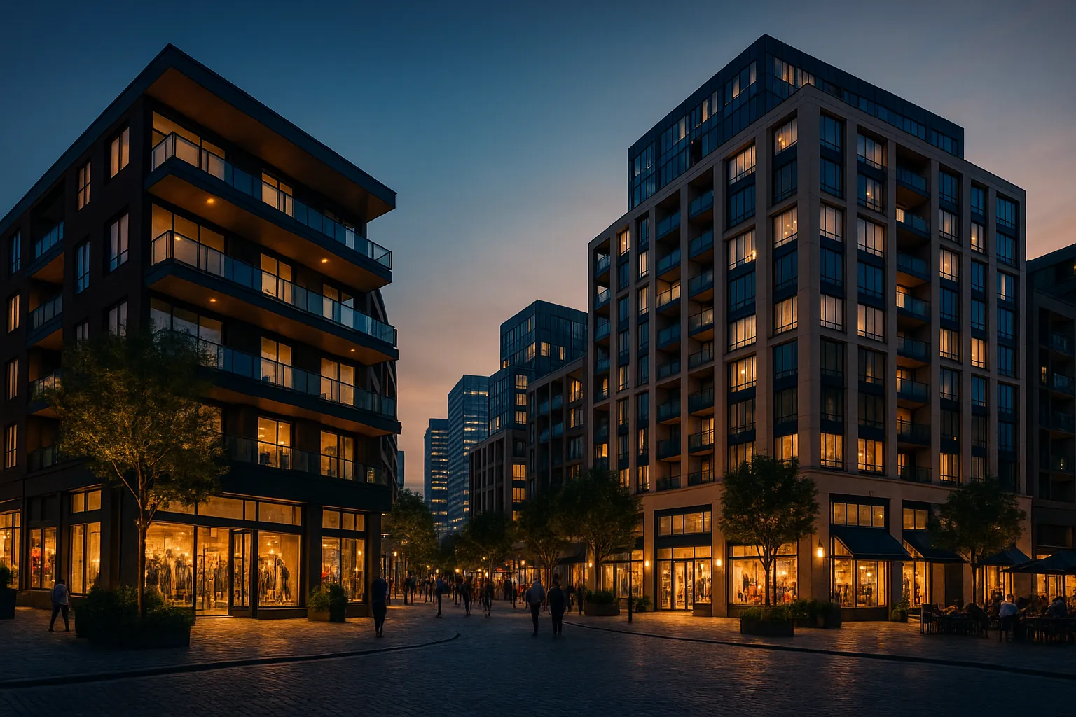 Luxury mixed-use retail development